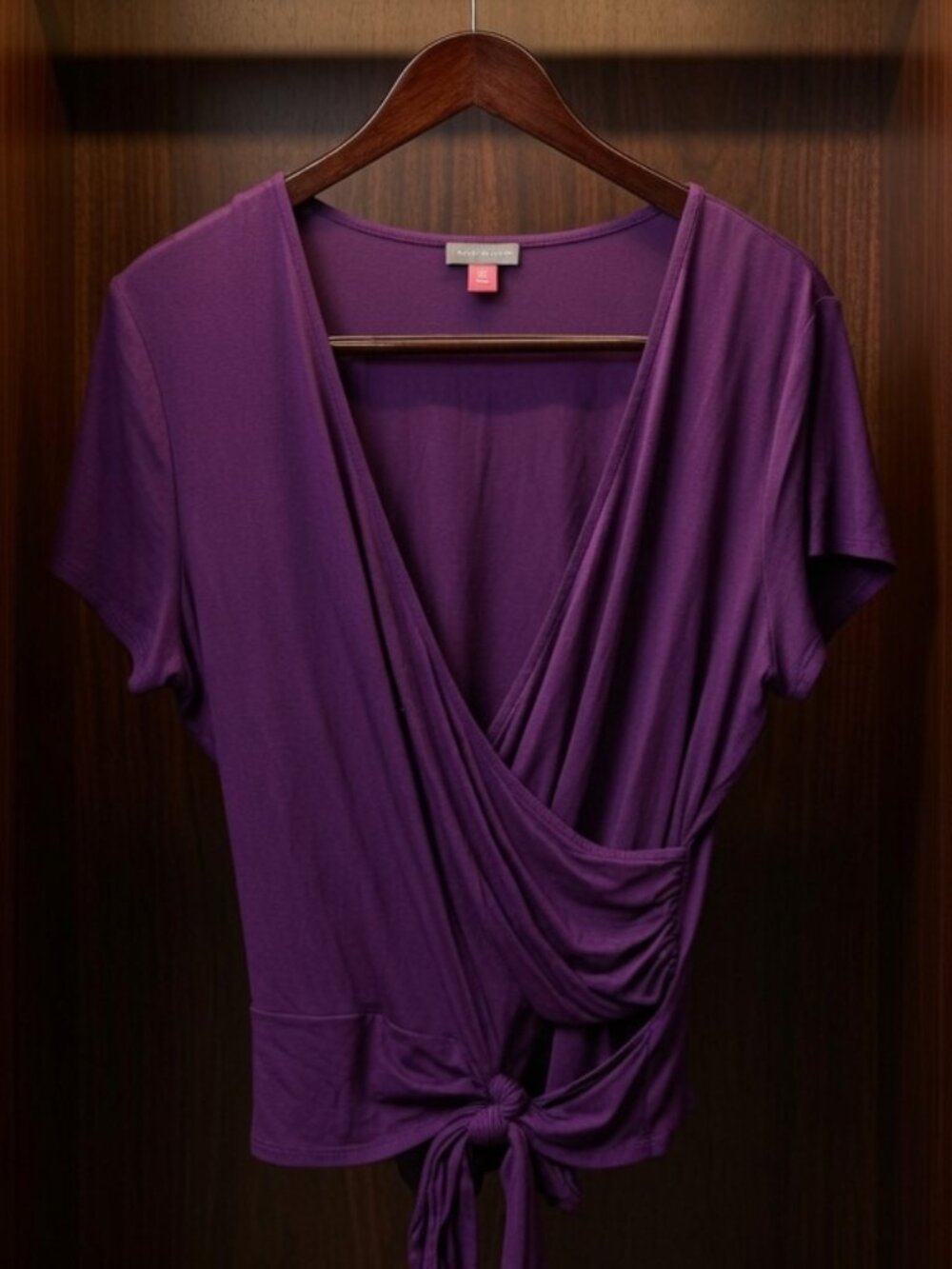 Purple wrap blouse